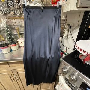 Helmet Lang blue silk midi skirt size small